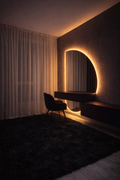 Espejo tocador media luna con luz led