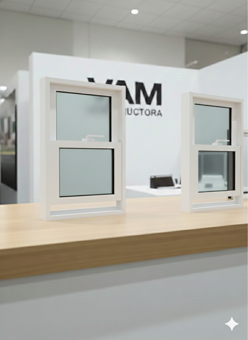 Ventana guillotina de aluminio o madera