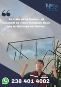 Barandal vidrio templado precio por metro lineal