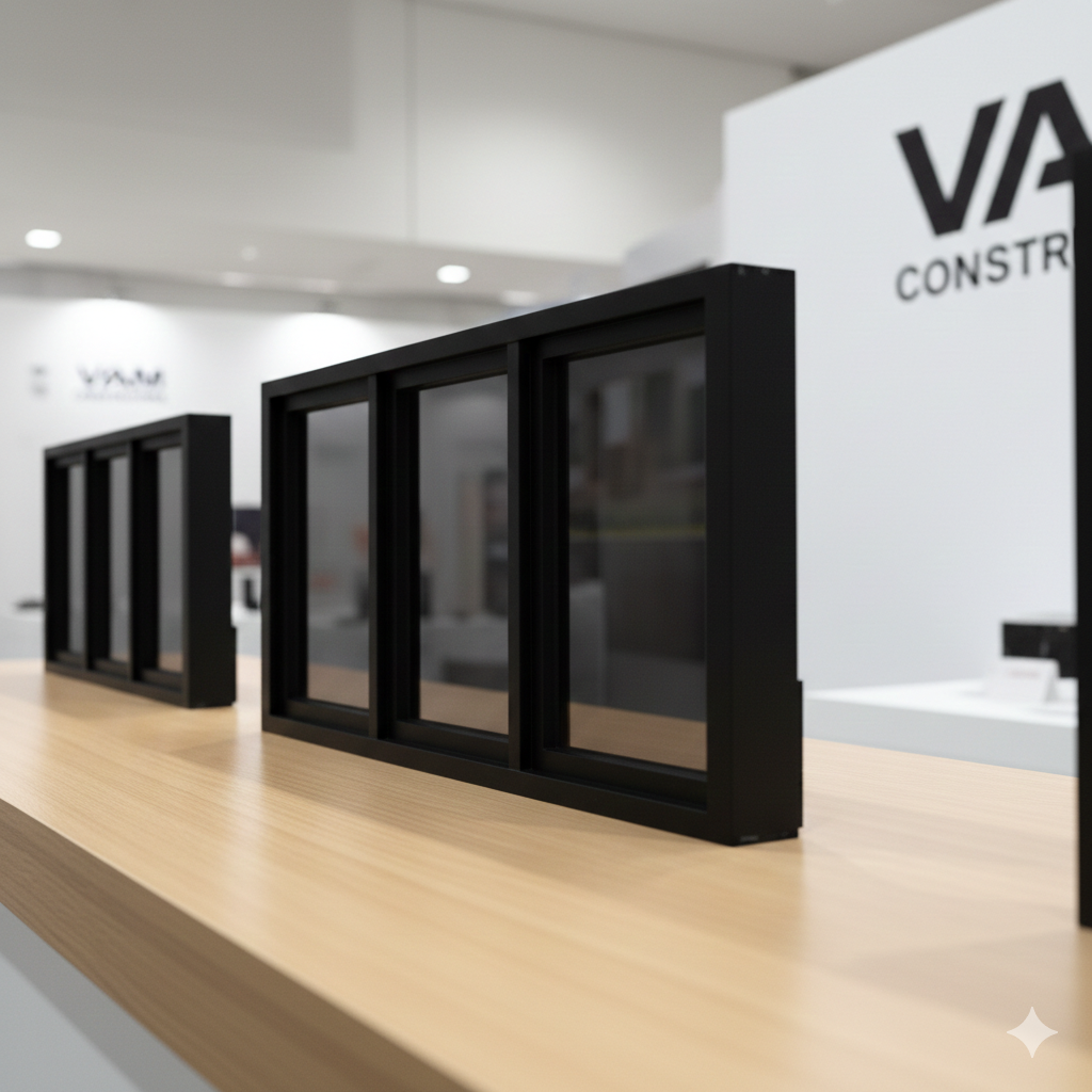 Ventana de aluminio 3 " negro