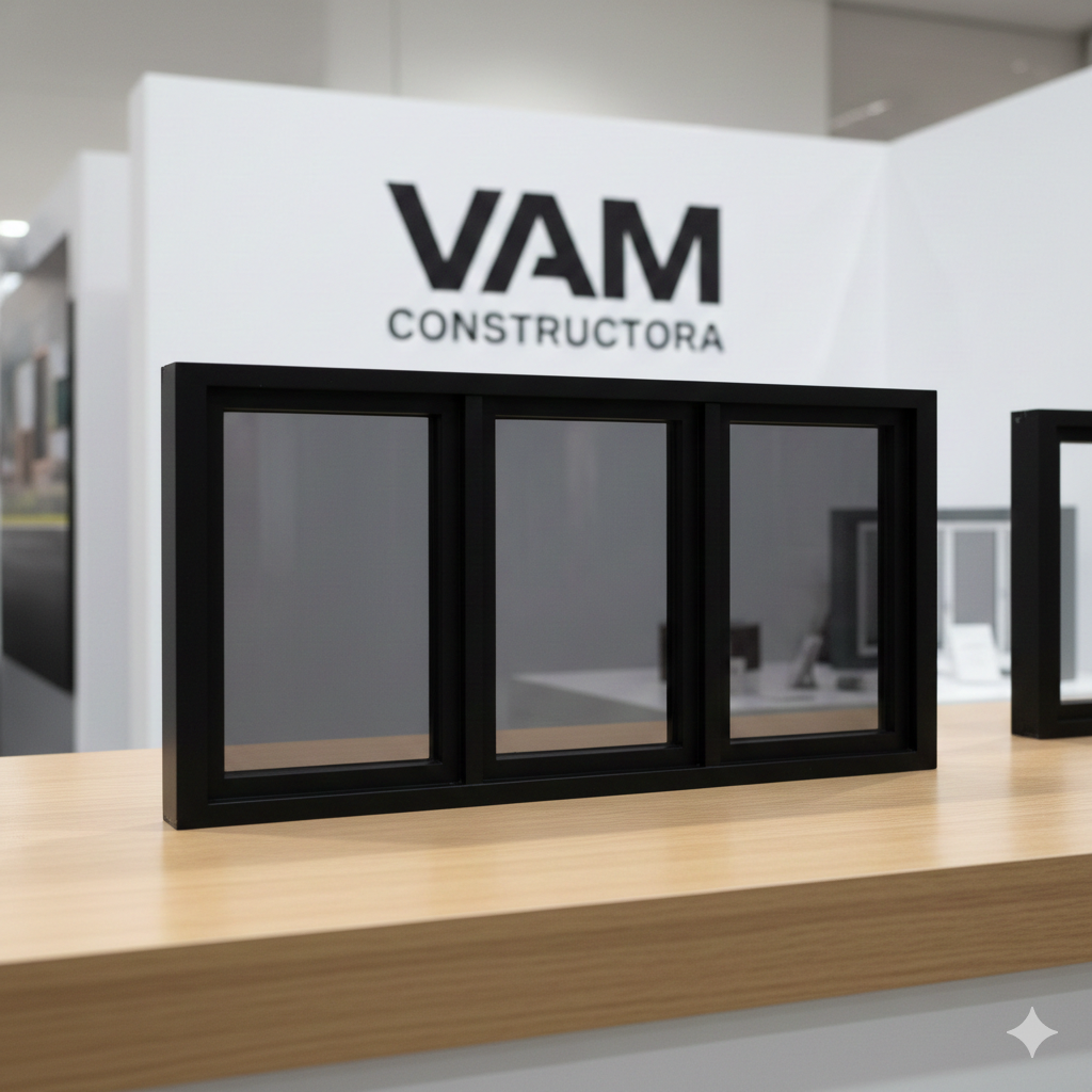 Ventana de aluminio 3 " negro