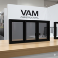 Ventana de aluminio 3 " negro